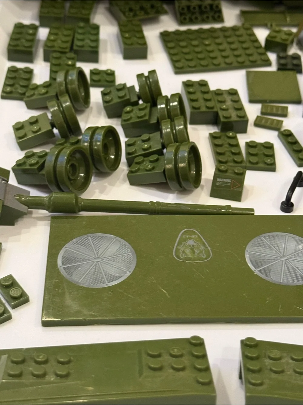 Army vehicle blocks pieces parts elements lot